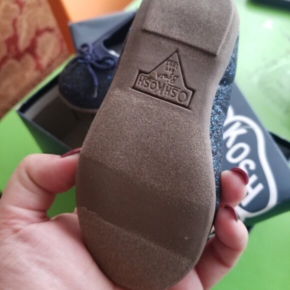 NWB oshkosh navy glitter toddler flat shoes toddler size 5 - Picture 5 of 6